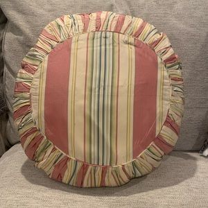 Anthropologie reversible silk pillow.  New.  No flaws.  16” diameter
